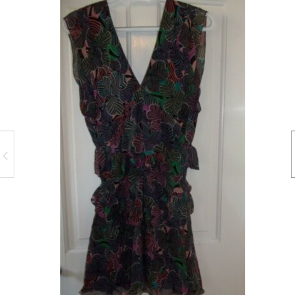 Marc Jacobs Dress 2 Black Pink Green White V-Neck